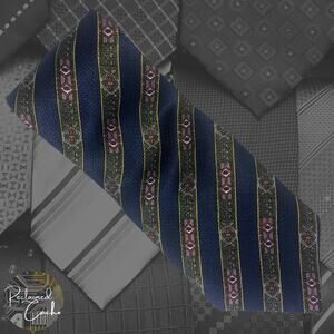 Blue and Green Diagonal Stripe Tie